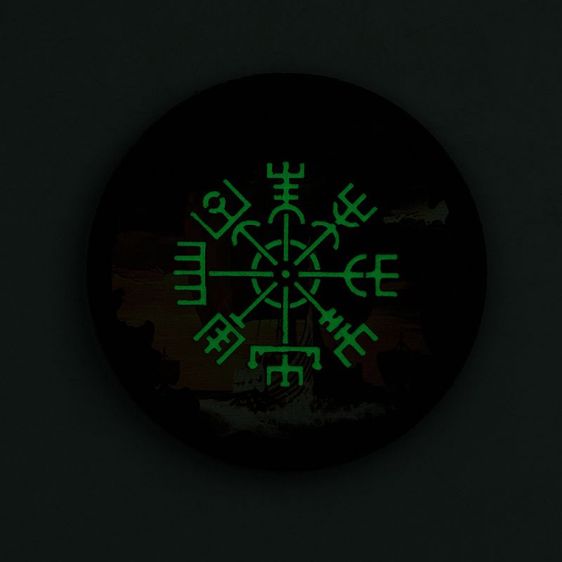 M-TAC Textilná Nášivka/Patch Vegvisir/Drakkar Round - black / GID (51293299)