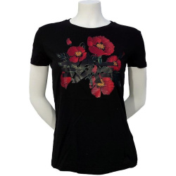 ALPHA INDUSTRIES Dámske tričko Flower Logo T - čierne (126063/03)