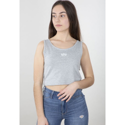 ALPHA INDUSTRIES Dámske tielko Basic Crop-Tank SL - greyheather/white (116079/230)