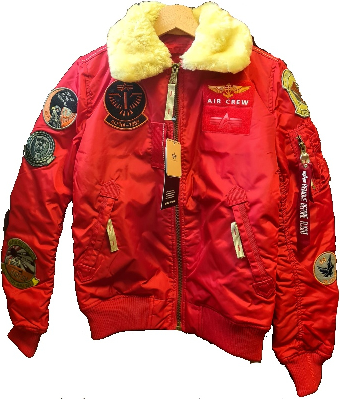 ALPHA INDUSTRIES Damska bunda Injector III Patch ervena Muni ak