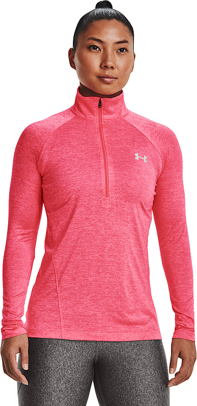 UNDER ARMOUR Dámske tričko s dlhým rukávom  Tech 1/2 Zip - Twist - ružové (1320128-653)