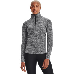 UNDER ARMOUR Dámske tričko s dlhým rukávom Tech 1/2 Zip - Twist - čierne (1320128-001)