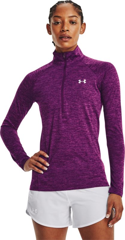 UNDER ARMOUR Dámske tričko s dlhým rukávom Tech 1/2 Zip - Twist - fialová (1320128-514)