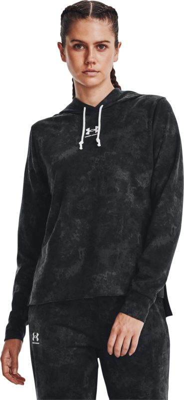 UNDER ARMOUR Dámska mikina Rival Terry Print Hoodie - čierna (1373035-001)