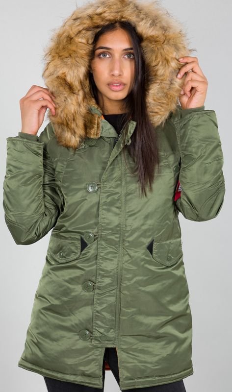 ALPHA INDUSTRIES Dámska bunda N3B VF 59 - sage green (113007/01)