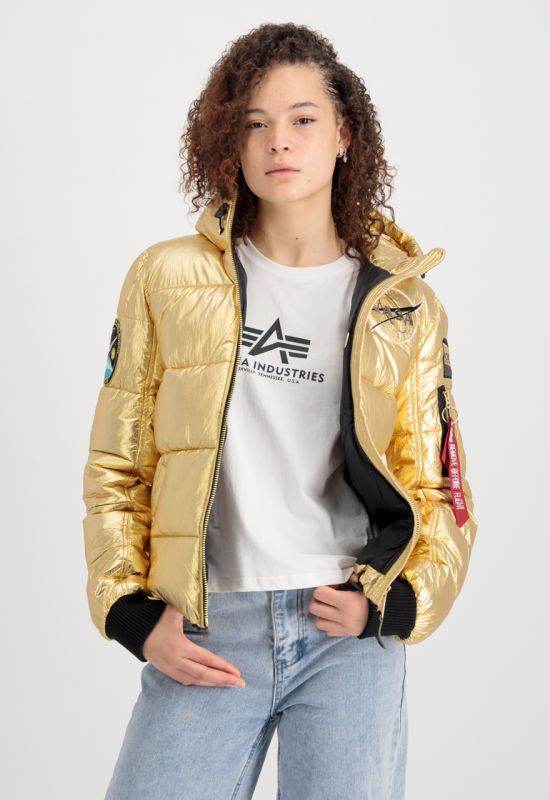 ALPHA INDUSTRIES Dámska bunda Hooded Puffer NASA - gold (128007/145)