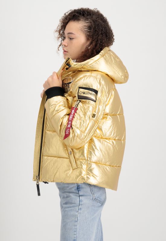 ALPHA INDUSTRIES Dámska bunda Hooded Puffer NASA - gold (128007/145)