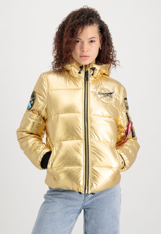 ALPHA INDUSTRIES Dámska bunda Hooded Puffer NASA - gold (128007/145)