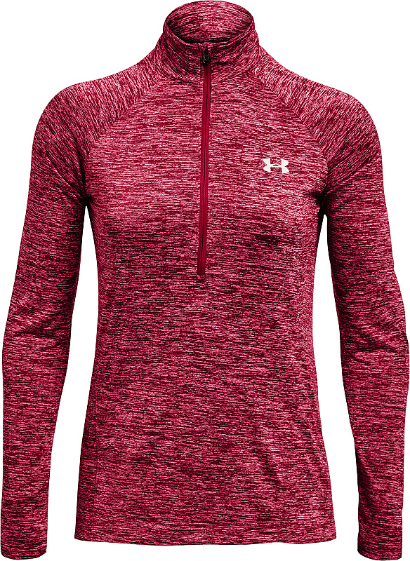 UNDER ARMOUR Dámske tričko s dlhým rukávom  Tech 1/2 Zip - Twist - tmavo ružová (1320128-664)