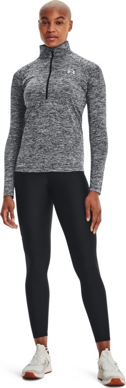 UNDER ARMOUR Dámske tričko s dlhým rukávom Tech 1/2 Zip - Twist - čierne (1320128-001)