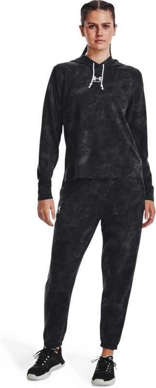 UNDER ARMOUR Dámska mikina Rival Terry Print Hoodie - čierna (1373035-001)