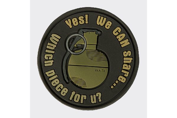 DIRECT ACTION 3D PVC Nášivka/Patch WE CAN SHARE Grenade - hnedá (OD-GSH-RB-30)