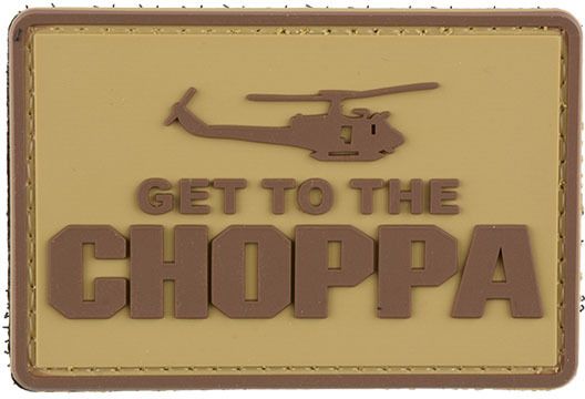 GFC 3D PVC Nášivka/Patch Get to the Choppa - tan