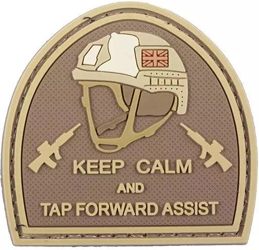 GFC 3D PVC Nášivka/Patch Keep Calm And Tap Forward Assist - tan / brown