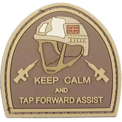 GFC 3D PVC Nášivka/Patch Keep Calm And Tap Forward Assist - tan / brown