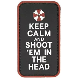 GFC 3D PVC Nášivka/Patch Keep Calm And Shoot - black / white / red