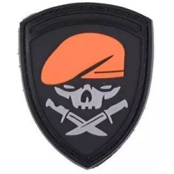 GFC 3D PVC Nášivka/Patch Skull Knife - orange / grey / black