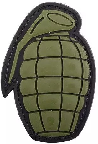 GFC 3D PVC Nášivka/Patch Grenade - green / black