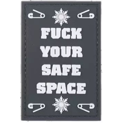 GFC 3D PVC Nášivka/Patch Fuck Your Safe Space - white / black