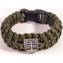 Paracord náramok King Kobra, SK znak, v2 - olivový