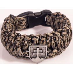 Paracord náramok King Kobra, SK znak, v1 - woodland (matný)