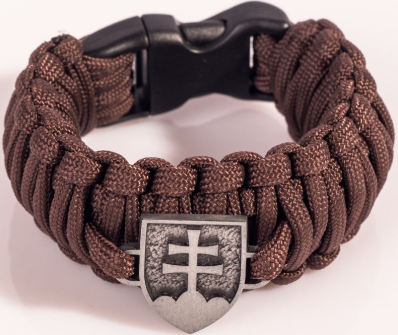 Paracord náramok King Kobra, SK znak, v1 - hnedá, v1