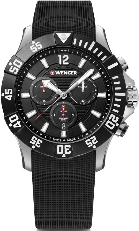 WENGER Hodinky Seaforce Chrono / silikónový remienok - black / silver (01.0643.118)