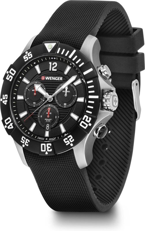 WENGER Hodinky Seaforce Chrono / silikónový remienok - black / silver (01.0643.118)