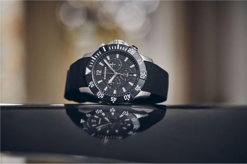 WENGER Hodinky Seaforce Chrono / silikónový remienok - black / silver (01.0643.118)