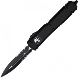 MICROTECH Zatvárací nôž Ultratech OTF Auto D/E serrated - black (MCT1222T)