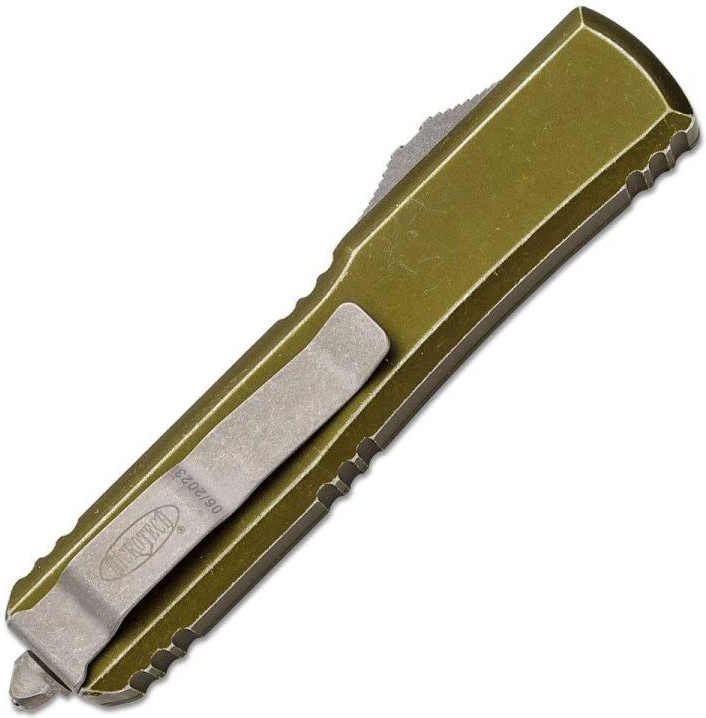 MICROTECH Zatvárací nôž Ultratech OTF Auto D/E serrated - OD green (MCT12212DOD)