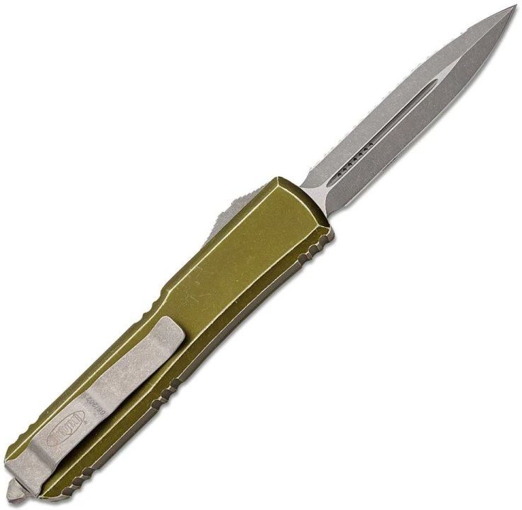 MICROTECH Zatvárací nôž Ultratech OTF Auto D/E serrated - OD green (MCT12212DOD)