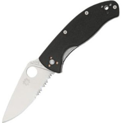 SPYDERCO Zatvárací nôž Tenacious zúbkovaný G-10 - čierny (SC122GPS)