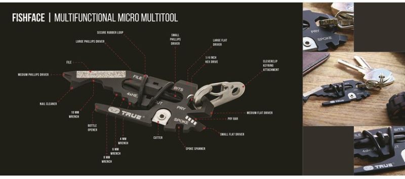 TRUE UTILITY Multitool FishFace 18v1 - čierny (TU206K)