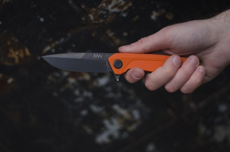 ANVKnives Zatvárací nôž Z100 Sleipner/G10 DLC Liner - oranžový (ANVZ100-035)