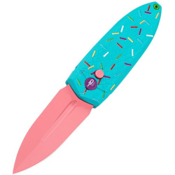 BESTECH Zatvárací nôž QUQU ButtonLock Pink Painted - blue sprinkle (BG57C-1)