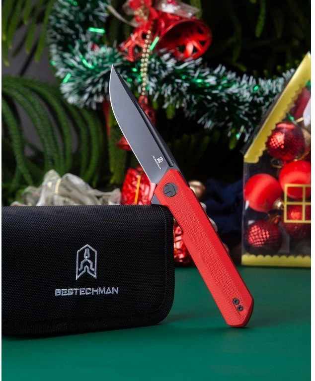 BESTECH Zatvárací nôž DUNDEE LinerLock Black - red (BMK01L)