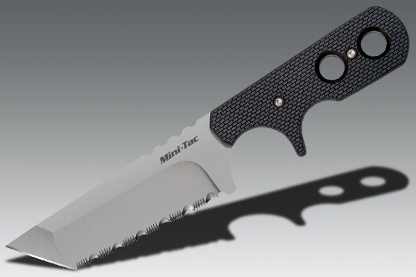 COLD STEEL Nôž s pevnou čepeľou MINI TAC TANTO, zúbkovaný (49HTFSZ)